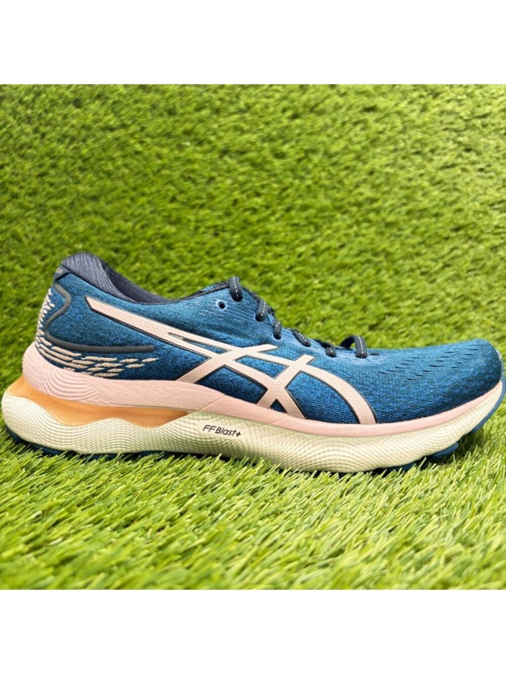 Asics Gel-Nimbus 24 Womens Size 7 Blue Pink Athletic Running Shoes Sneakers